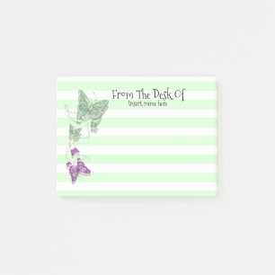 Butterfly purple green nature insects woman's post-it notes