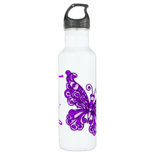 Butterfly purple kids named drinks bottle