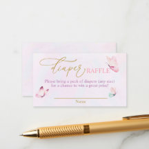 Butterfly Purple Pink Diaper Raffle