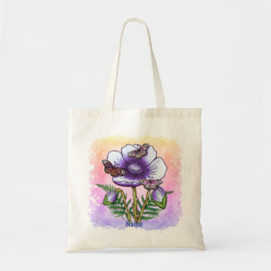 Butterfly Purple Poppy Tote Bag