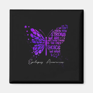 Butterfly Purple Ribbon Epilepsy Awareness Magnet