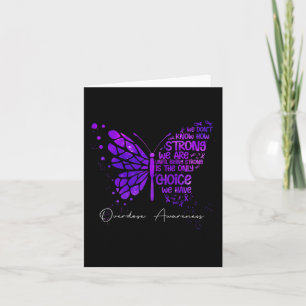 Butterfly Purple Ribbon Overdose Awareness Card