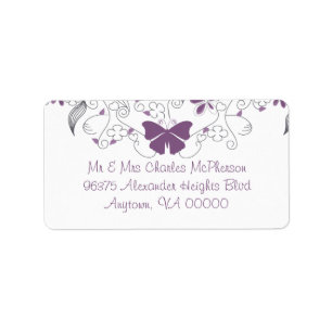 Butterfly Purple Whimsy RSVP Address Labels