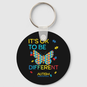 Butterfly Puzzle Its Ok To Be Different Autism Awa Key Ring