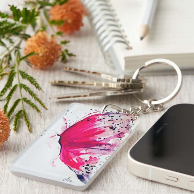 Butterfly/QUEEN Acrylic Keychain (double-sided)  (Front Right)