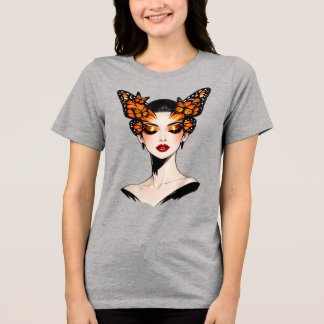 Butterfly Queen Feminine Art Design Tri-Blend Shirt