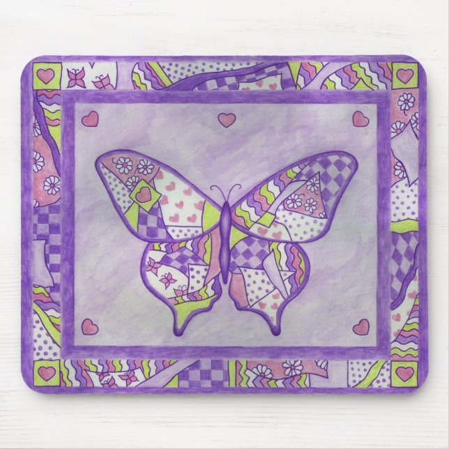 butterfly quilt mouse mat (Front)