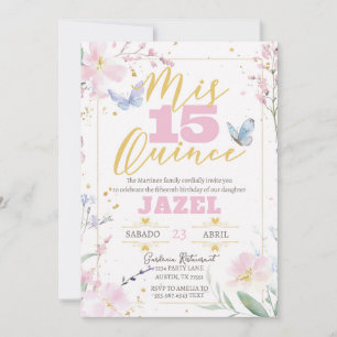 Butterfly Quince 15th Birthday Invitation