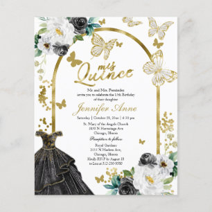 Butterfly Quince Bilingual Budget Invitations