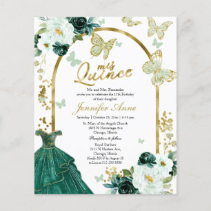 Butterfly Quince Bilingual Budget Invitations
