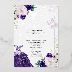 Butterfly Quince Dark Purple Dress Silver