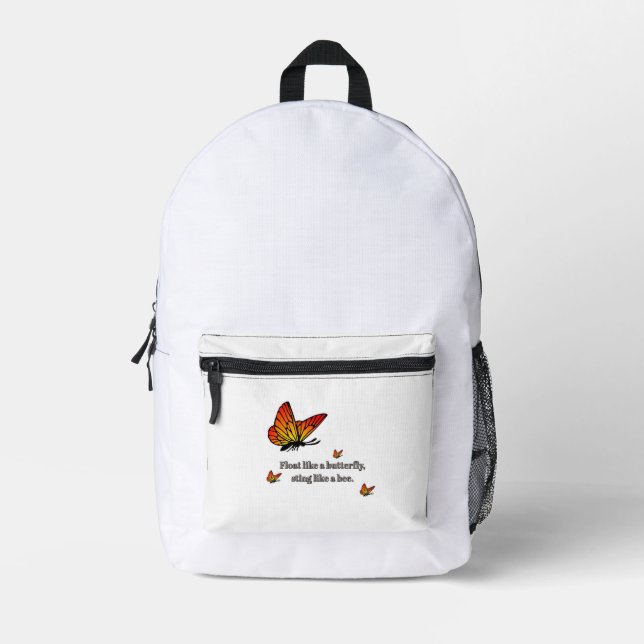 butterfly quote printed backpack (Front)