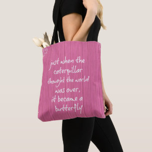 Butterfly Quote Tote Bag