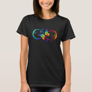 Butterfly Rainbow infinity Symbol Sign T-Shirt