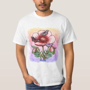 Butterfly Red Poppy  T-Shirt