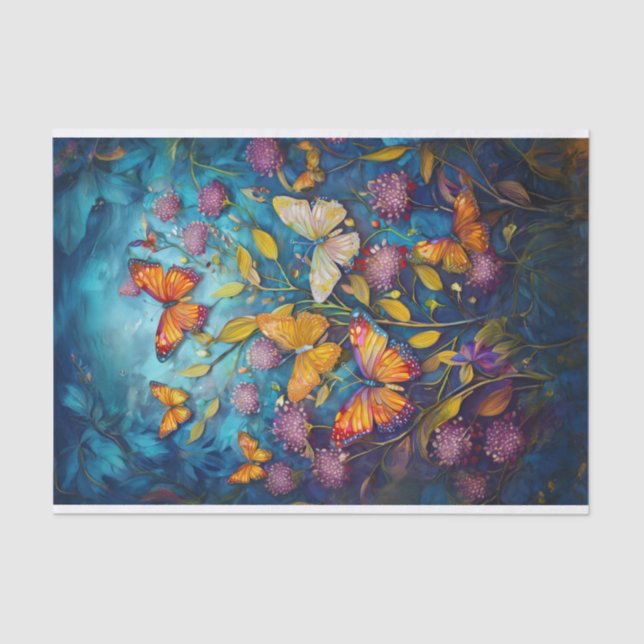 Butterfly Reef, Swirling Water Wings  Tissue Paper (Front)