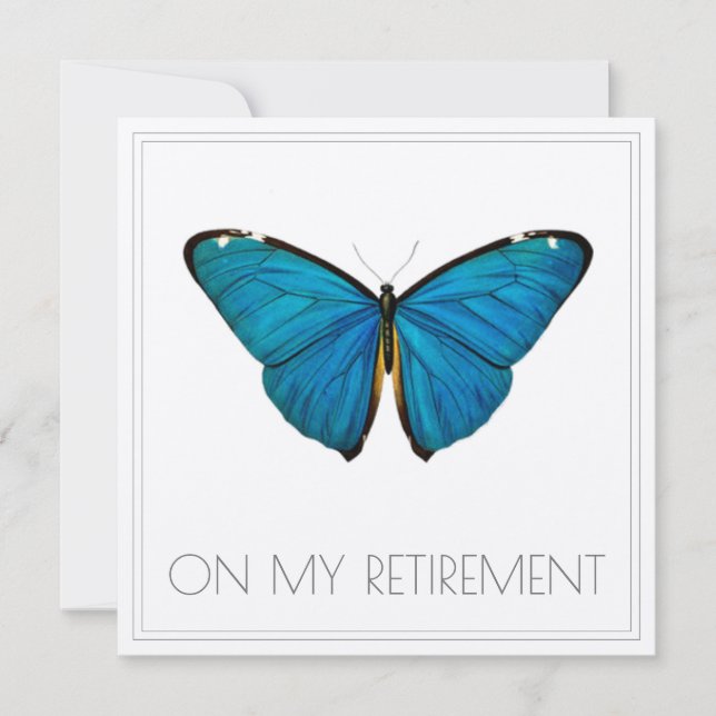BUTTERFLY RETIREMENT PARTY INVITATION CARD (Front)