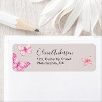 Butterfly Return address label