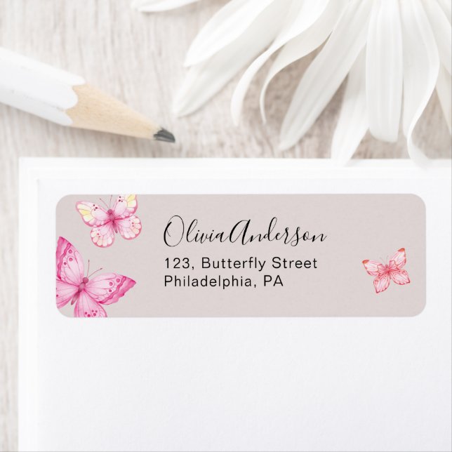 Butterfly Return address label (Insitu)