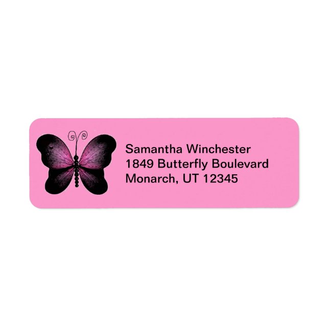 Butterfly Return Address Labels (Front)