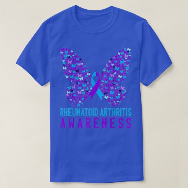 Butterfly Rheumatoid Arthritis Awareness RA Ribbon T-Shirt (Design Front)