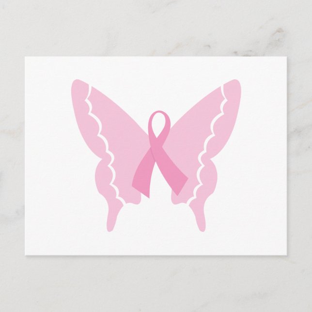 Butterfly Ribbion Breast Cancer Postcard (Front)