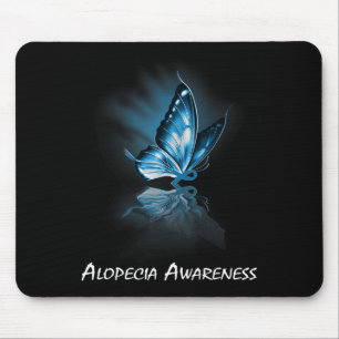 Butterfly Ribbon Alopecia Awareness Mouse Mat