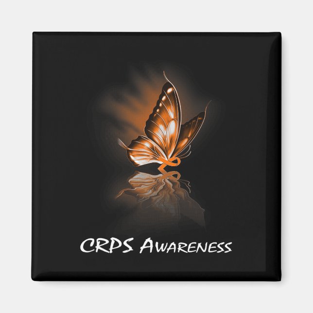 Butterfly Ribbon Crps Awareness  Magnet (Front)