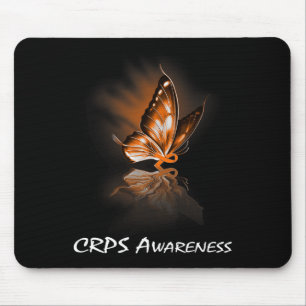 Butterfly Ribbon Crps Awareness Mouse Mat