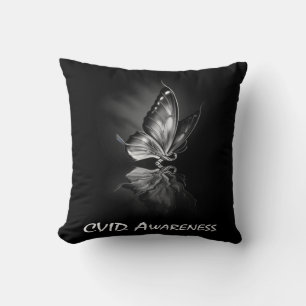 Butterfly Ribbon CVID Awareness Sweatshirt182  Cushion