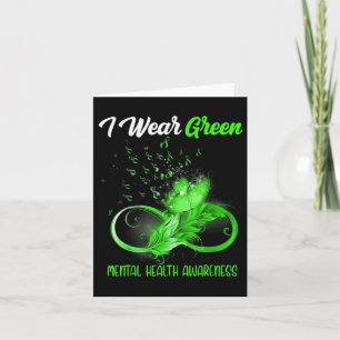 Butterfly Ribbon Feather Mental Health Awareness  Card