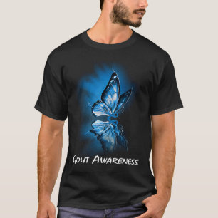 Butterfly Ribbon Gout Awareness T-Shirt