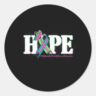 Butterfly Ribbon Hope Metastatic Breast Cancer Classic Round Sticker