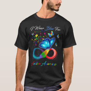 Butterfly Ribbon In April We Wear Blue Autism Awar T-Shirt