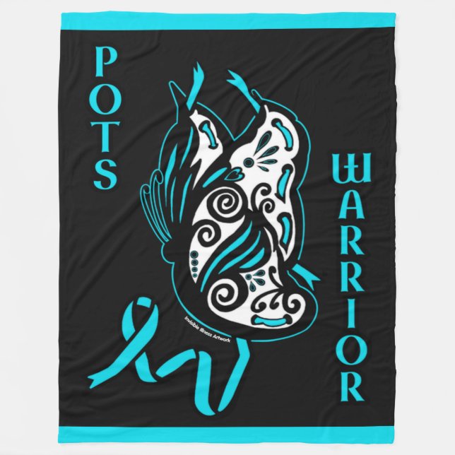 Butterfly/Ribbon...POTS Fleece Blanket (Front)