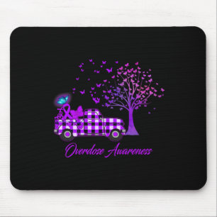 Butterfly Ribbon Purple Overdose Awareness Mouse Mat