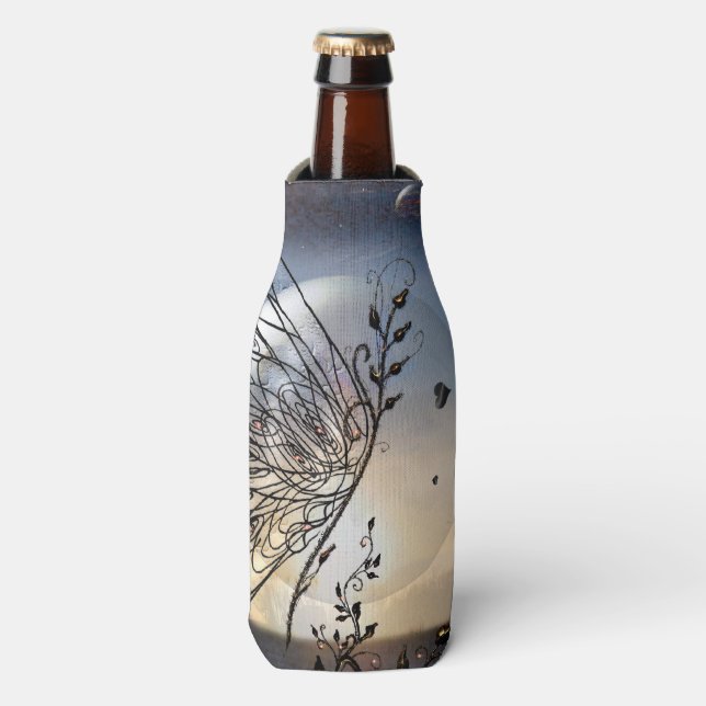 Butterfly Rising To The Stars Bottle Cooler (Bottle Front)