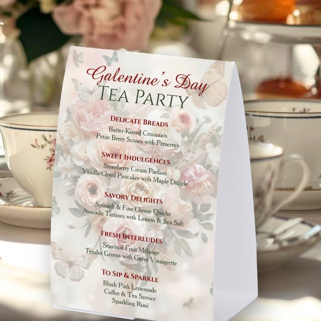 Butterfly Rococo Rose Galentine Garden Brunch Menu (Creator Uploaded)