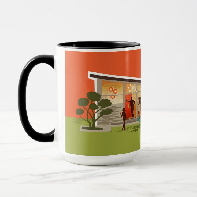 Butterfly Roof Mid-Century Modern House House Mug (Left)