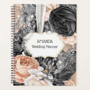 Butterfly rose DIY name floral watercolor Planner