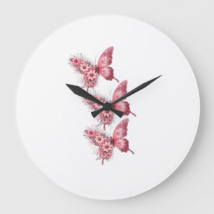 Butterfly Rose & Flower Wall Clock – F Design