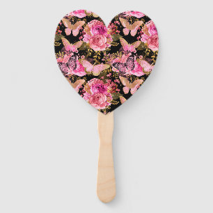 Butterfly Rose Garden Floral Flower Cute Aesthetic Hand Fan