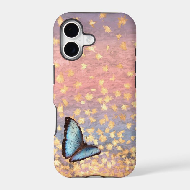 Butterfly Rose Gold Flakes Abstract Design  (Back)
