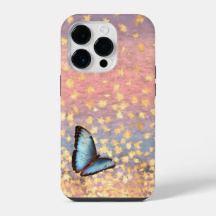 Butterfly Rose Gold Flakes Abstract Design iPhone 14 Pro Case
