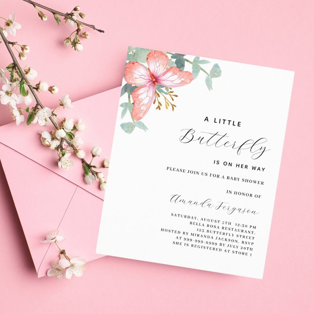 Butterfly rose gold greenery budget Baby Shower (Creator Uploaded)