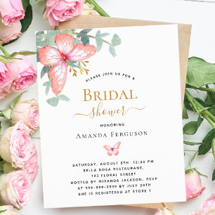 Butterfly rose greenery Bridal Shower invitation