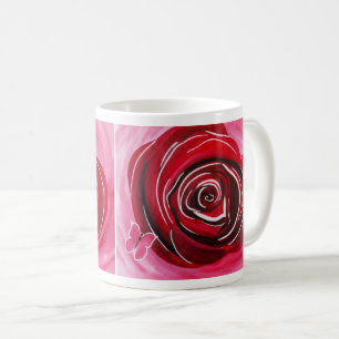Butterfly Rose Painting by Alfred Fox Coffee Mug