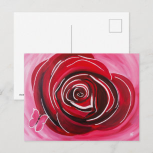 Butterfly Rose Painting by Alfred Fox Collectable Postcard