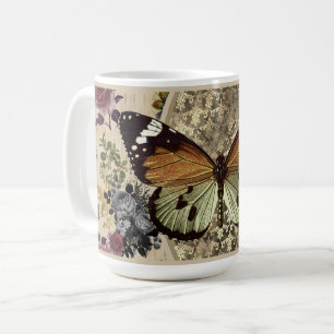 Butterfly & Roses Coffee Mug