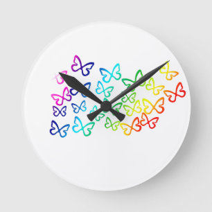 butterfly round clock